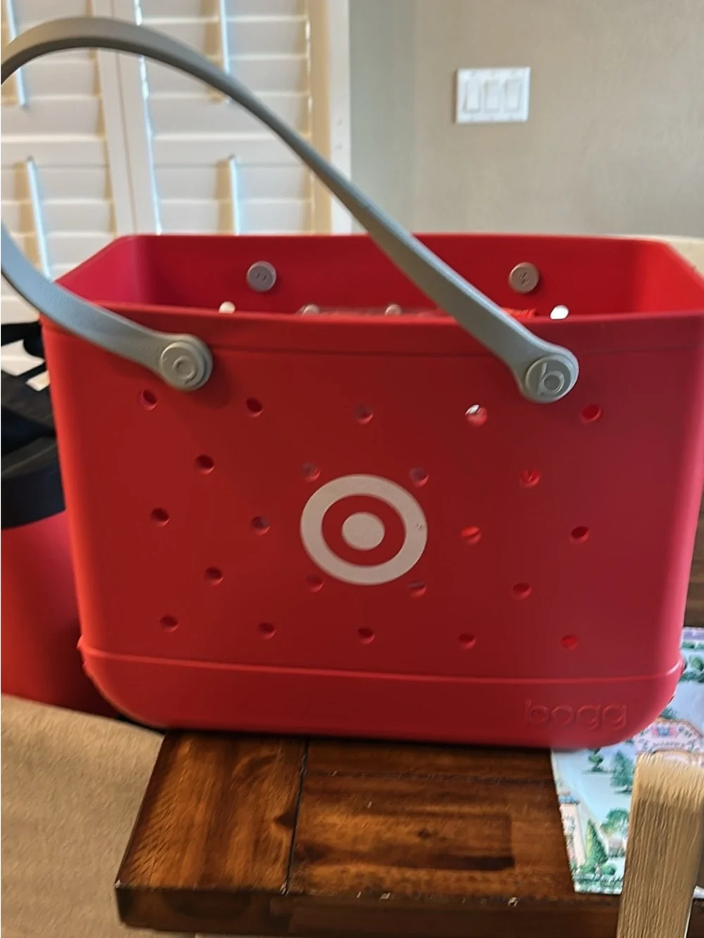 Target x Bogg Red Tote Bag with Gray Handles